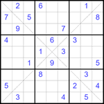 Судоку Х 9х9 #334 средний