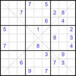 Судоку Х 9х9 #337 средний