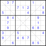 Судоку Х 9х9 #339 средний