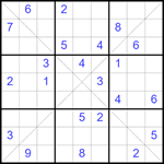 Судоку Х 9х9 #331 трудный