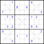 Судоку Х 9х9 #332 трудный