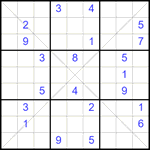 Судоку Х 9х9 #334 трудный