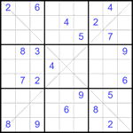 Судоку Х 9х9 #335 трудный