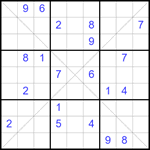 Судоку Х 9х9 #336 трудный