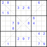 Судоку Х 9х9 #337 трудный