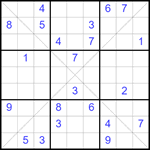 Судоку Х 9х9 #338 трудный