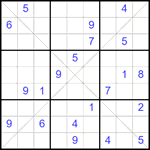 Судоку Х 9х9 #339 трудный