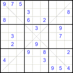 Судоку Х 9х9 #340 трудный