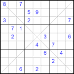 Судоку Х 9х9 #331 очень трудный