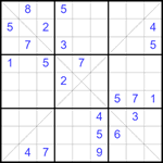 Судоку Х 9х9 #332 очень трудный