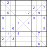 Судоку Х 9х9 #333 очень трудный