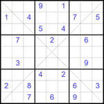 Судоку Х 9х9 #335 очень трудный