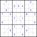 Судоку Х 9х9 #336 очень трудный