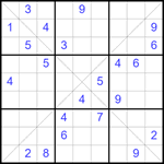 Судоку Х 9х9 #337 очень трудный