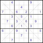 Судоку Х 9х9 #338 очень трудный