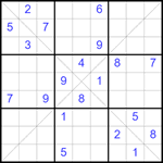 Судоку Х 9х9 #339 очень трудный