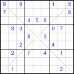 Судоку Х 9х9 #340 очень трудный