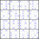 Судоку 16х16 #56 средний