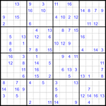 Судоку 16х16 #60 трудный