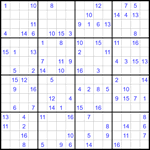 Судоку 16х16 #58 очень трудный