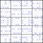 Судоку 20х20 #27 трудный