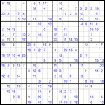 Судоку 20х20 #28 трудный