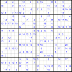 Судоку 20х20 #27 очень трудный