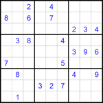 Судоку 9х9 #1733 трудный