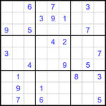 Судоку 9х9 #1739 трудный