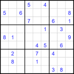 Судоку 9х9 #1744 трудный