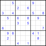 Судоку 9х9 #1745 трудный