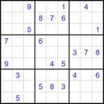 Судоку 9х9 #1748 трудный