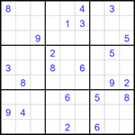 Судоку 9х9 #1750 трудный