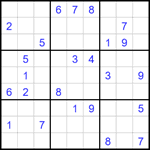 Судоку 9х9 #1765 трудный