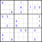 Судоку 9х9 #1774 трудный