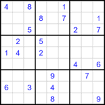 Судоку 9х9 #1780 трудный