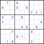 Судоку 9х9 #1784 трудный