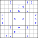 Судоку 9х9 #1787 трудный