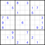 Судоку 9х9 #1729 очень трудный