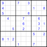 Судоку 9х9 #1730 очень трудный