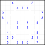 Судоку 9х9 #1732 очень трудный