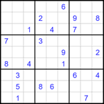 Судоку 9х9 #1740 очень трудный