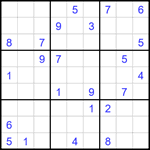 Судоку 9х9 #1743 очень трудный