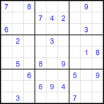 Судоку 9х9 #1785 очень трудный