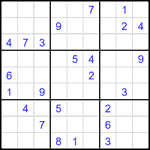 Судоку 9х9 #1810 трудный