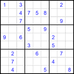 Судоку 9х9 #1821 трудный