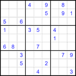Судоку 9х9 #1836 трудный