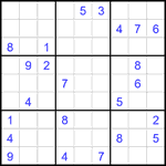 Судоку 9х9 #1838 трудный