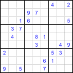 Судоку 9х9 #1786 очень трудный