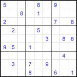 Судоку 9х9 #1793 очень трудный